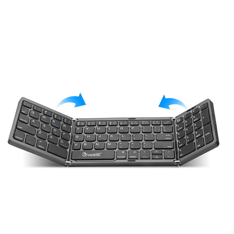 Three-fold foldable Keyboard with number keys  Multi Device Bluetooth dual Mode Wireless Keyboard Computer Keyboard